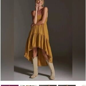 Maeve high low strapless midi dress